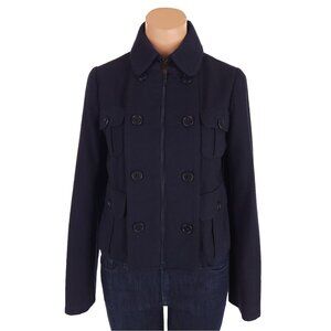 Aspesi Wool Blend Cropped Jacket Size 40 US S Womens Navy $740